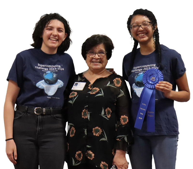 Students celebrating at the Supercomputing Challenge Expo